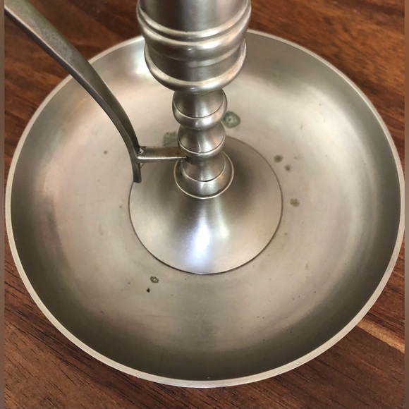 Tall Brass Candle Holder with Silver Plated Finish - Picture 5 of 5